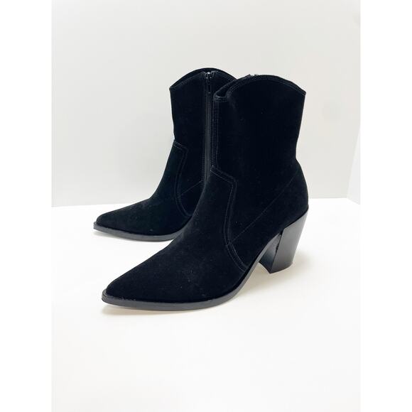 Jeffrey Campbell Jessine Black Suede Pointy Toe Bootie Size 9 - Picture 6 of 16